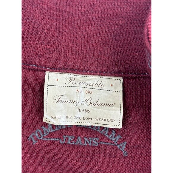 Tommy Bahama Sweater Reversible 1/4 Zip Pullover Men's M Blend Red & Maroon - Picture 5 of 12